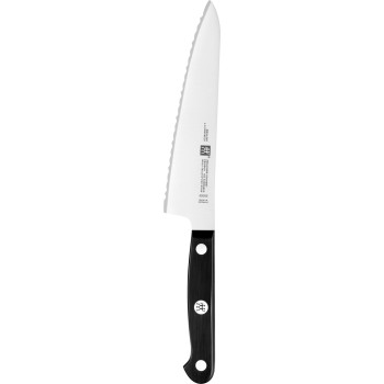 Zwilling - Kompaktowy nóż szefa kuchni z ząbkowanym ostrzem Zwilling Gourmet - 14 cm