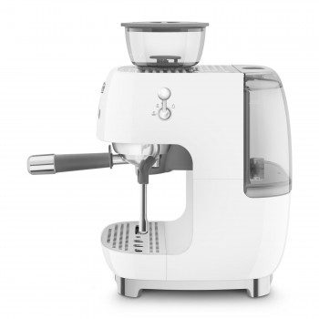SMEG - Ekspres Kolbowy z młynkiem, biały EGF03WHEU