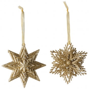 Villeroy & Boch - Winter Collage Accessoires - Christmas Decoration, ozdoba choinkowa wisząca gwiazda złota 2szt.