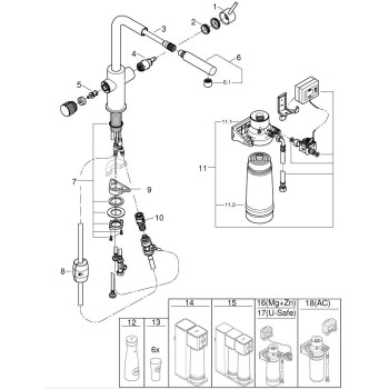 GROHE Blue Pure Vento Zestaw startowy z baterią filtrującą i filtrem S  30560000