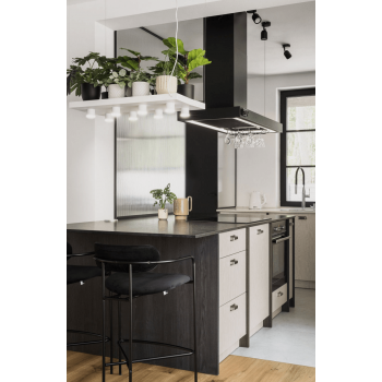 Ciarko Okap wyspowy Minimal 2 Black (bez haczyków)  180cm CDW1802C