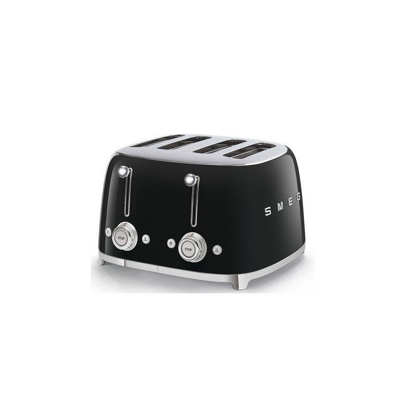 SMEG - Toster na 4 kromki, czarny TSF03BLEU