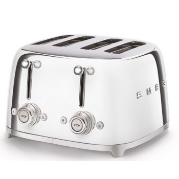 Smeg - Toster na cztery kromki,  chrom z linii 50's Style TSF03SSEU