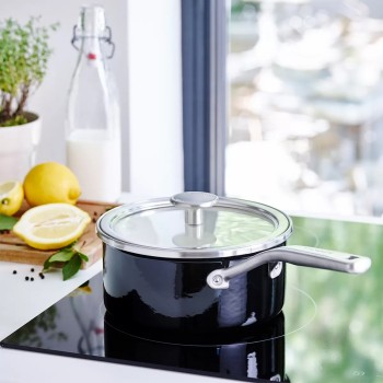 KitchenAid - Rondel emaliowany z pokrywą 2,4L, 20 cm - czarny