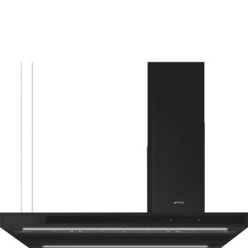 Smeg - Wyspowy okap kuchenny czarny mat 120 cm z linii Universal KLTI12L4MB