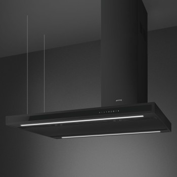 Smeg - Wyspowy okap kuchenny czarny mat 120 cm z linii Universal KLTI12L4MB