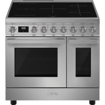 Smeg - Kuchnia wolnostojąca z płytą indukcyjną 90x60 cm z linii Portofino CPF92IMX