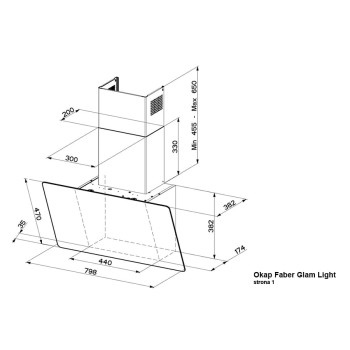 FABER - Okap przyścienny - GLAM-LIGHT WH/GL EVO 80