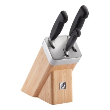 ZWILLING FOUR STAR - Zestaw 3 noży w bloku samoostrzącym 10cm/16cm/20cm