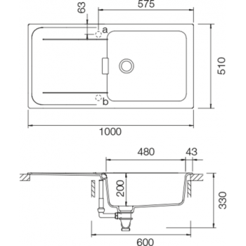 SCHOCK - Zlewozmywak wpuszczany w blat WEMBLEY D-100 L STONE
