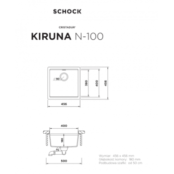SCHOCK - Zlewozmywak podwieszany KIRUNA N-100 NIGHT