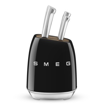Smeg - Blok z zestawem 6 noży KBSF02BL, czarny