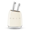Smeg - Blok z zestawem 6 noży kremowy, KBSF02CR