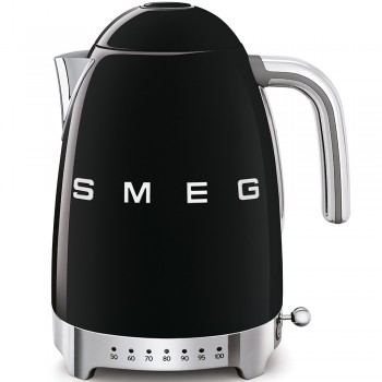 Smeg - Czajnik elektryczny z regulacją temperatury 1,7l. czarny z linii 50's Style KLF04BLEU