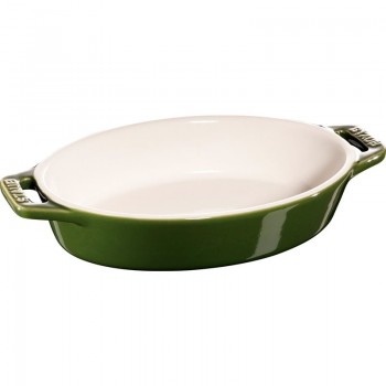 Staub - Cooking - owalny półmisek ceramiczny zielony 2,3l.