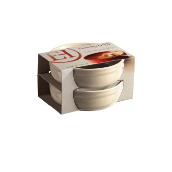 Emile Henry - Zestaw dwóch ceramicznych miseczek creme brulee - kremowy EH024013
