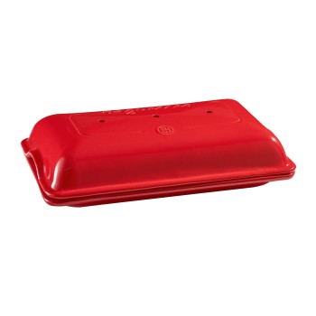 Emile Henry - Ceramiczna forma do wypieku 3 bagietek typu paryskiego - czerwony EH345506