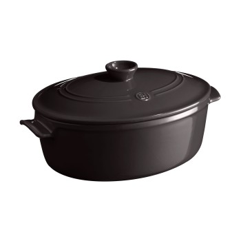 Owalny garnek ceramiczny 6L - czarny