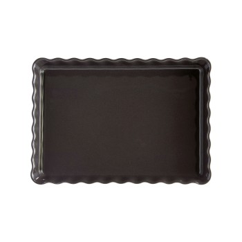 Głębokie, prostokątne naczynie do tarty - 24x34cm - czarny