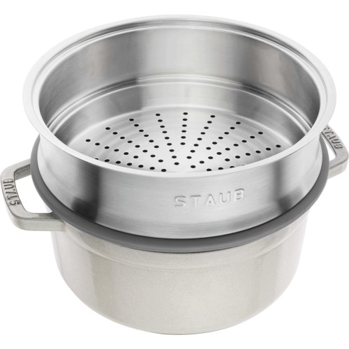 STAUB LA COCOTTE Garnek żeliwny okrągły z wkładem 3.8 ltr truflowy