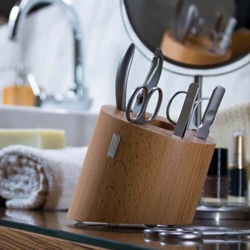 ARTELEGNO Pojemnik do przechowywania przyborów do manicure z drewna bukowego