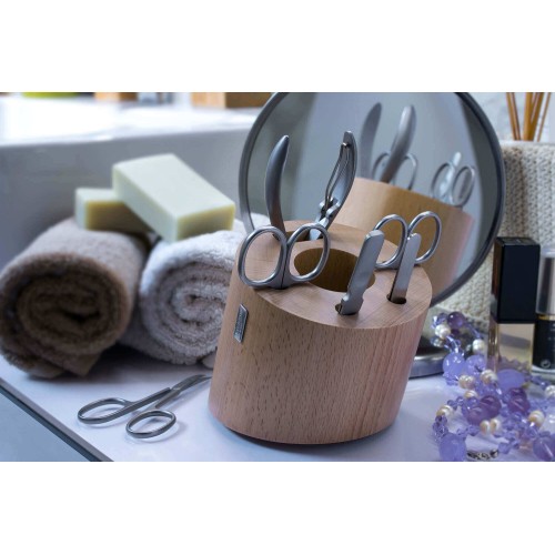ARTELEGNO Pojemnik do przechowywania przyborów do manicure z drewna bukowego