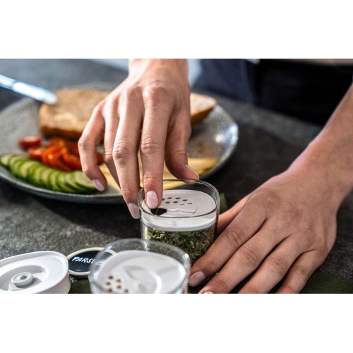 ZWILLING FRESH & SAVE CUBE 3 pojemniki plastikowe XS - 120 ml, szary