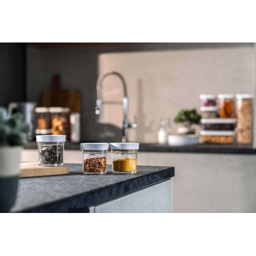 ZWILLING FRESH & SAVE CUBE 3 pojemniki plastikowe XS - 120 ml, szary