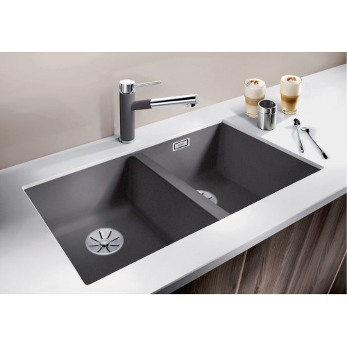 BLANCO SUBLINE 350/350-U Silgranit PuraDur Alumetalik, InFino 523576