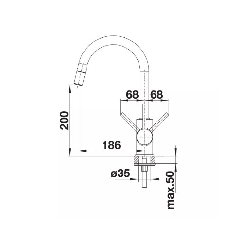 BLANCO batria MIDA-S czarny mat 526653