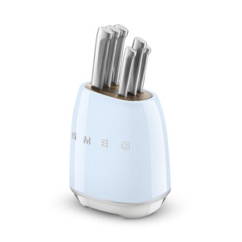 Smeg - Blok z zestawem 6 noży KBSF02PB , Pastelowy błękit