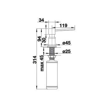 BLANCO dozownik LATO czarny/chrom 526177