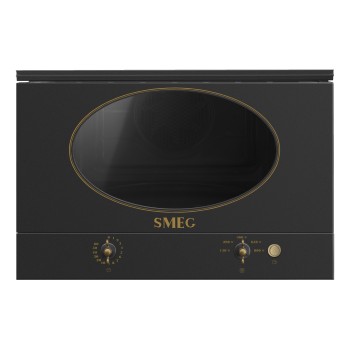 Smeg - Kuchenka mikrofalowa do zabudowy z linii Coloniale antracytowy MP822NAO