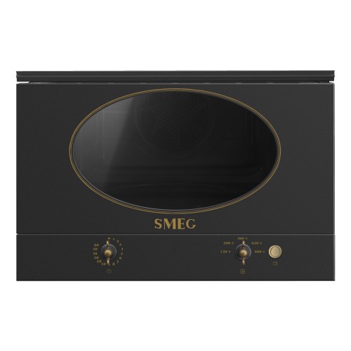 Smeg - Kuchenka mikrofalowa do zabudowy z linii Coloniale antracytowy MP822NAO
