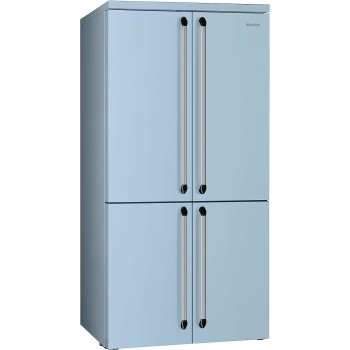 Smeg - Lodówka wolnostojąca  czterodrzwiowa z linii Victoria, FQ960PB6 pastelowy błękit