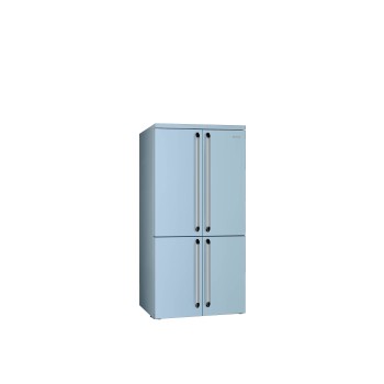 Smeg - Lodówka wolnostojąca  czterodrzwiowa z linii Victoria, FQ960PB6 pastelowy błękit