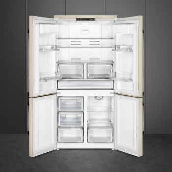 Smeg - Lodówka wolnostojąca czterodrzwiowa z linii Victoria kremowa, FQ960P6