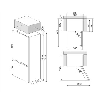Smeg - Lodówka Wolnostojąca z zamrażarką na dole Inox Look, FC48XDNE