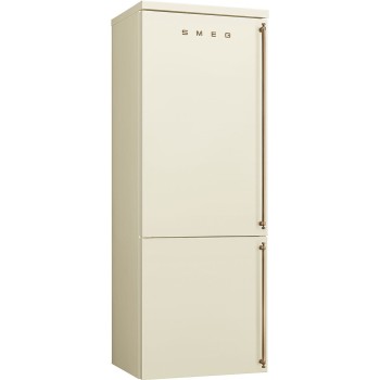 Smeg - Lodówka Wolnostojąca z zamrażarką na dole z linii Coloniale kremowa FA8005LPO6
