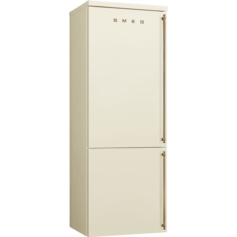 Smeg - Lodówka Wolnostojąca z zamrażarką na dole z linii Coloniale kremowa FA8005LPO6