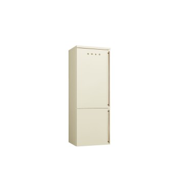Smeg - Lodówka Wolnostojąca z zamrażarką na dole z linii Coloniale kremowa FA8005LPO6