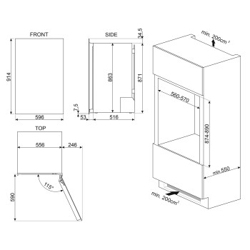 Smeg - Chłodziarka na wino do zabudowy z linii Universal CVI040BE