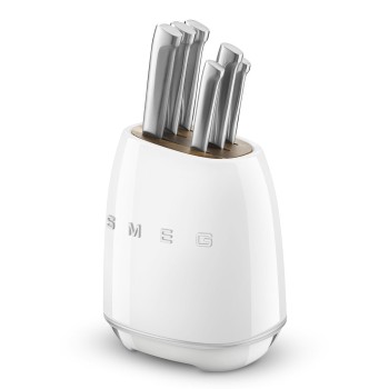 SMEG - Blok z zestawem 6 noży biały, KBSF02WH
