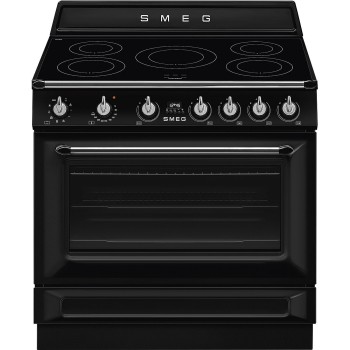 Smeg - Kuchnia wolnostojąca z płytą indukcyjną 90x60 cm z linii Victoria TR90IMBL + mikser GRATIS