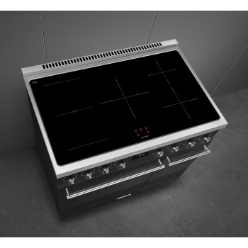 Smeg - Kuchnia wolnostojąca z płytą indukcyjną 90x60 cm z linii Classica czarny mat C92IPMB2 + mikser GRATIS