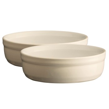 Emile Henry - Zestaw dwóch ceramicznych miseczek creme brulee - kremowy EH024013