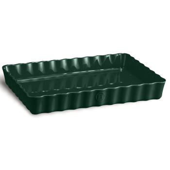 Emile Henry -  Ceramiczne naczynie do tarty - 24x34cm- cedrowy/zielony EH076038