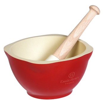 Emile Henry - Ceramiczny moździerz z tłuczkiem czerwony EH340255