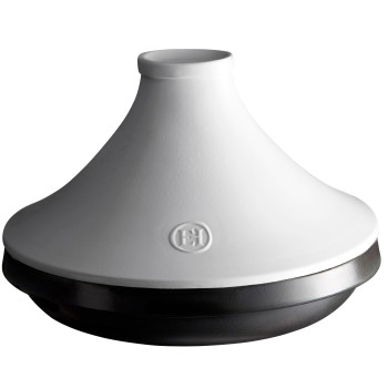 Emile Henry - Ceramiczny Tagine indukcja 26cm 2L - biało- czarny EH776626