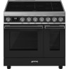Smeg - Kuchnia wolnostojąca antracytowa z płytą indukcyjną 90x60 cm z linii Portofino CPF92IMA + mikser GRATIS